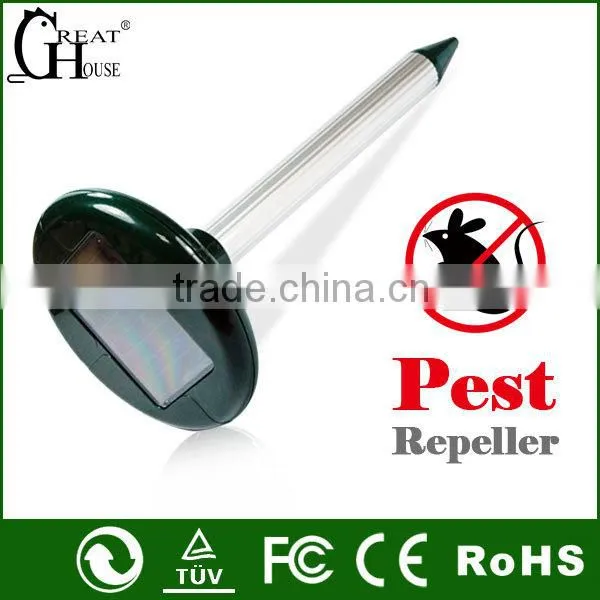 GH-316 Solar Powered Ultrasonic Mole Repeller Repel Mole, Voles, Mice, Gopher and Rats