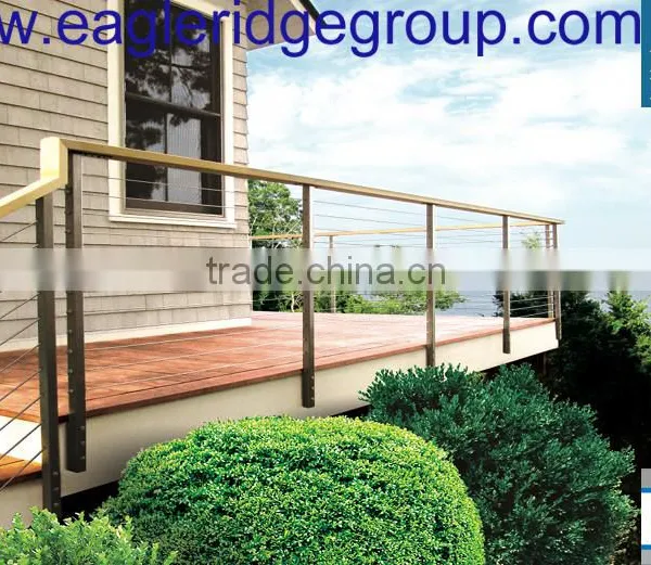 Stainless Steel Round Fascia Post Railing Systems With Swageless Terminals photo-3