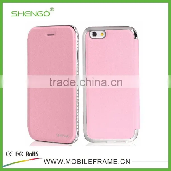 Wholesale Diamond PU Leather Flip Case for IPhone 6 photo-2