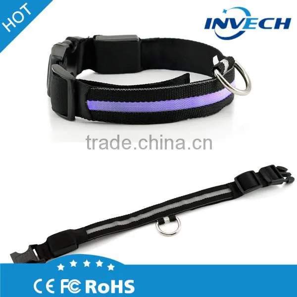 Eco Friendly LED Dog Collar Dog Safety Light Collar Wholesale LED Luminous Nylon Pet Dog Collar