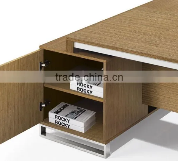 DT-14 High End Stainless Steel Base Office Table Modern Design MDF Executive Table photo-6