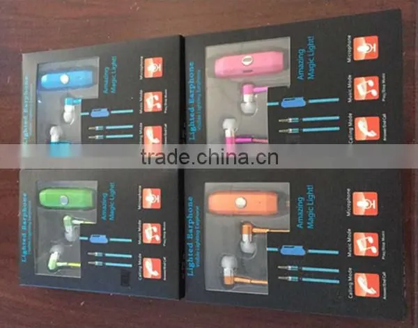 2015 Hot Selling Item EL Visible Flashing Light Earphone for Sports With High Quality photo-6