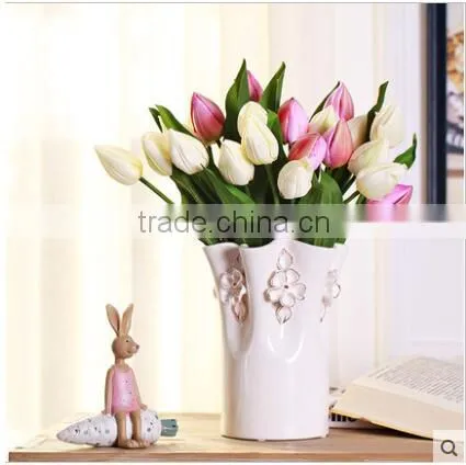 2016 Home Decoration White Glazed Gild Ceramic Flower Vase for Wedding Decor Supplier's Choice photo-2
