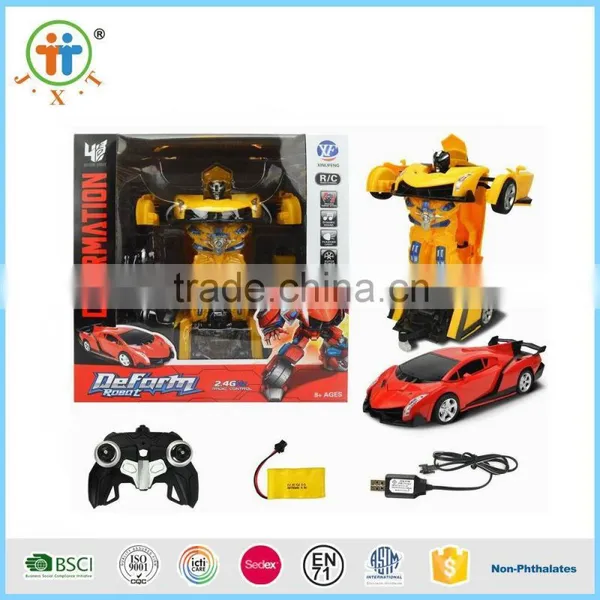 2016 Hot Sales Remote Control Changing Car RC Transform Robot Toy Car With USB and Charger photo-2