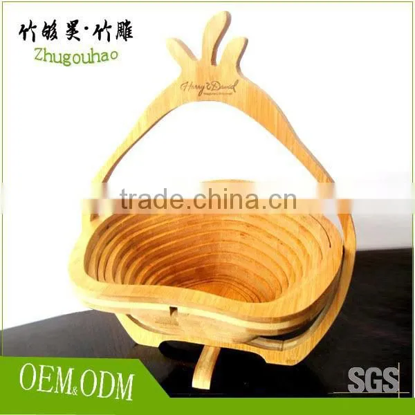 Eco-friendly Folding Cheap and High Quality Bamboo Fruit Basket photo-4