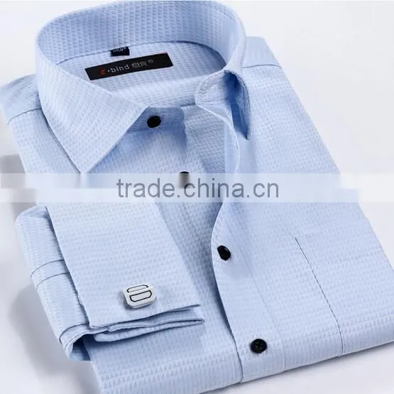 2015 Mens 100 Cotton Sateen Dress Shirt White Long Sleeve Italian Shirts photo-3