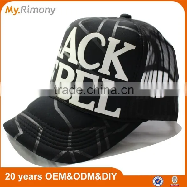 Top Quality Black Man Hat With Full Printing