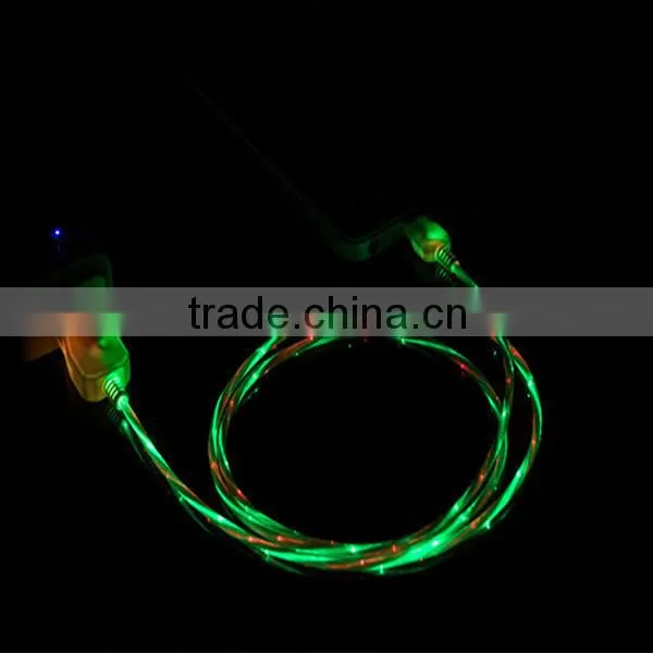 Colorful Flat Micro USB Cable With LED Light for IPhone photo-6