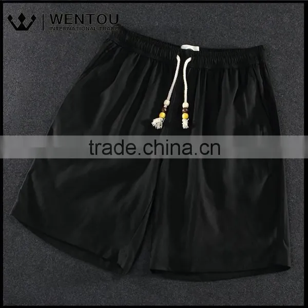 2016 New Summer Fashion High Quality Cool Anti-pilling Men Linen Shorts With Beads photo-2