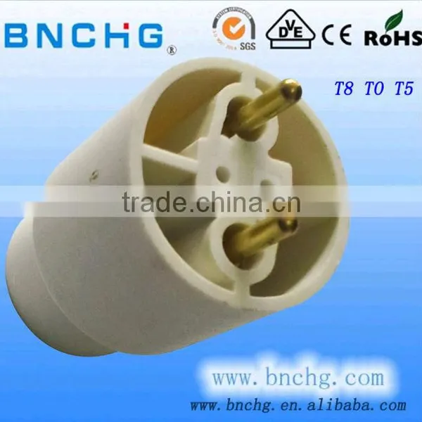 Easily installed T8 to T5 lamp socket adapter
