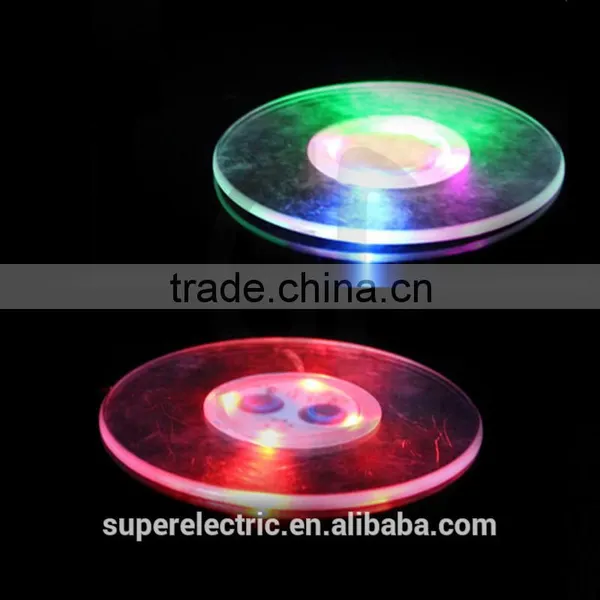 Hot Sale Transparent Led Bottle Mats Customized Design Light up Led Drink Coaster photo-2