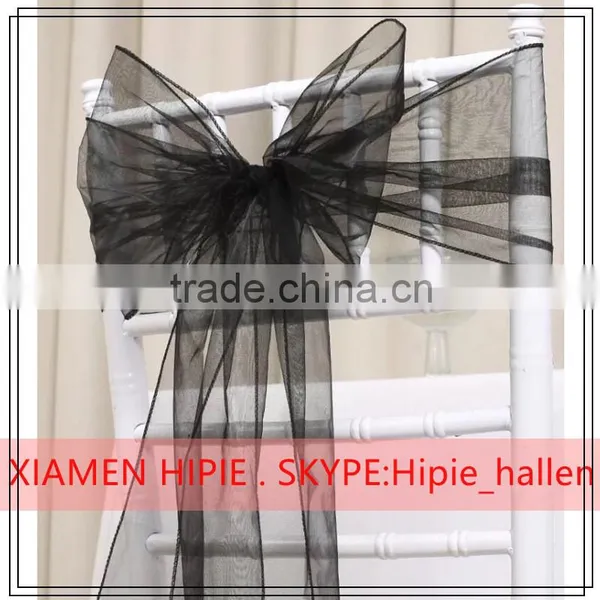 High Quality Wedding Chair Bows of 100% Nylon Red Organza photo-3