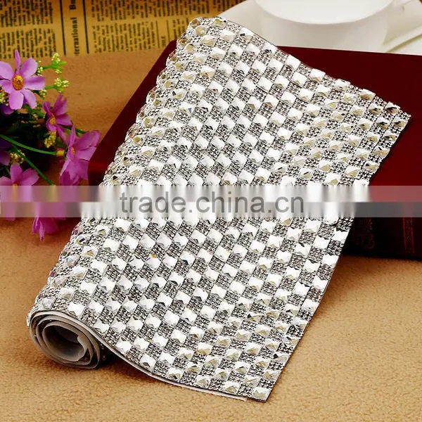 Bling Bling 24x40cm Decorative Shaped Rhinestone Mesh , Fancy Rhinestone Sheet For DIY Cut photo-2