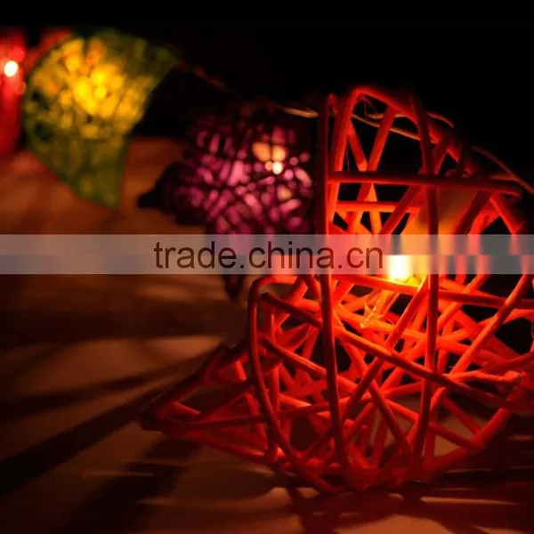 Hot Handmade Multicolor Rattan Star Moon Design String Lights For Christmas Decor Wedding Bedroom Garden and Holiday Lighting photo-3