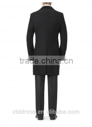 2014 New Style 100% Cashmere Classic Black Overcoat Wool Cashmere Men photo-3
