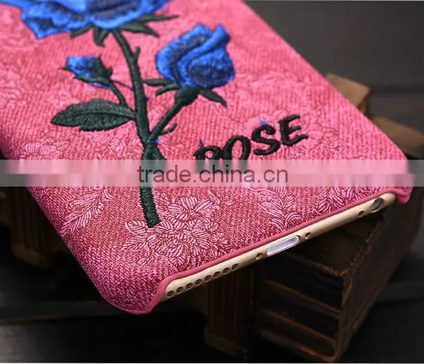 Embroidery 3D Rose Protector Back Cover Case for IPhone 6S Plus photo-4