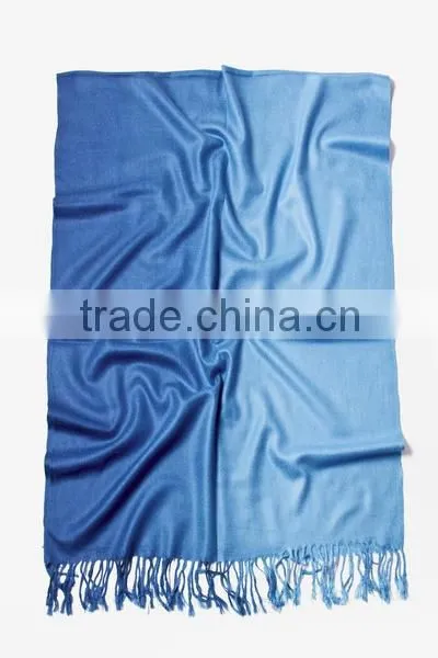 Blue Acrylic Gradient Rainbow Pashmina Scarf photo-2