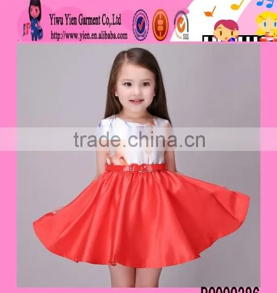 2016 Flower Princess Dress Modern Children Dress One Piece Baby Latest Children Dress Designs photo-3