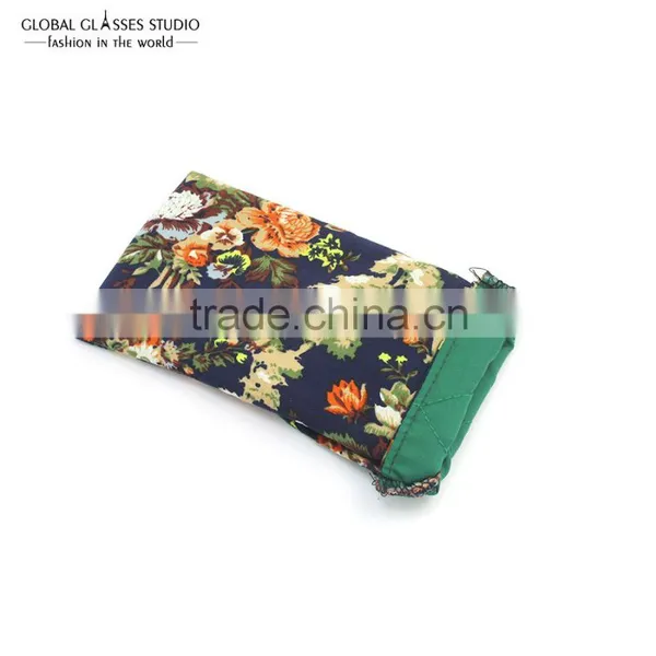 Very Soft Cloth Bag Sunglass Pouches Flower Design Chinese Style Pouch For Small Sunglass & Eyeglasses 85*175mm BDH09X photo-2