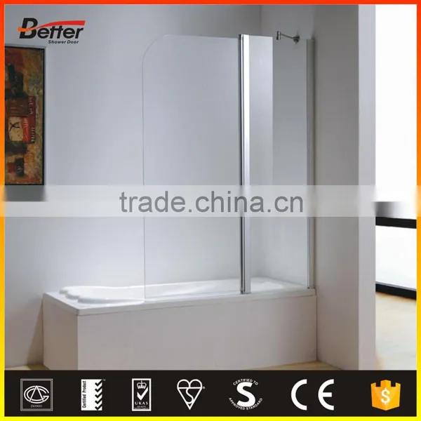 Tempered Glass Cheap Double Pivot Bathtub Shower Door