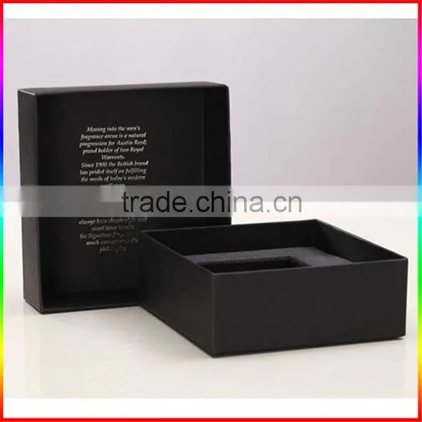 Custom Rigid Paperboard Paper Black Square Box With Black Foam