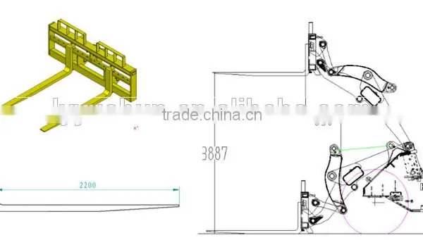 OEM Wheel Loader Optional Equipment Pallet Fork (1400*2060mm) For SDLG LG968 Wheel Loader photo-6