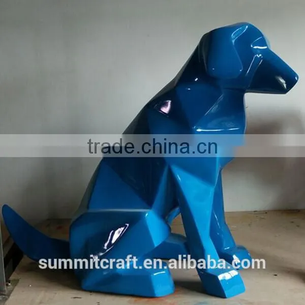 Customized Abstract Origami Fiberglass Dog Statue photo-2