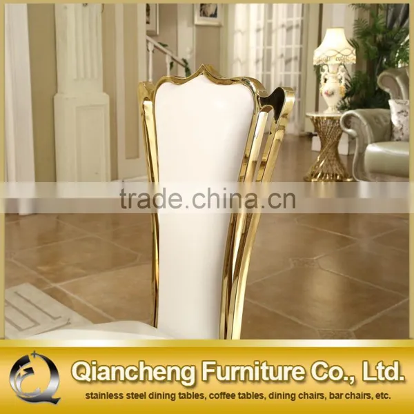 Hot Sale White PU Golden Stainless Steel Wedding Chair photo-3
