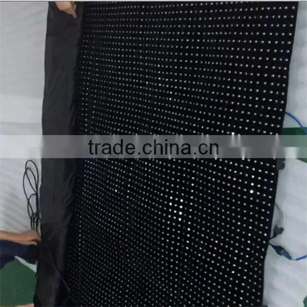 Large P25 Black Fireproof Velvet Fabric Video Curtain Led Display photo-5