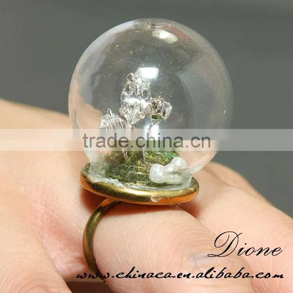Fashionable Dome Glass Cover Handmade Clear Glass Cover Rings photo-4