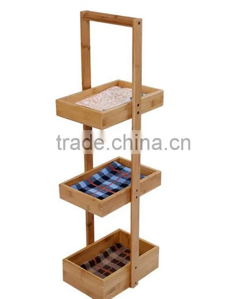 2-Tier Decorative Bamboo Bathroom Hanging Storage Basket photo-5