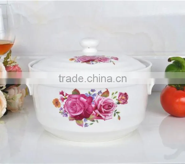 8" Porcelain Microwave Cooking Pot With Porcelain Lid photo-4