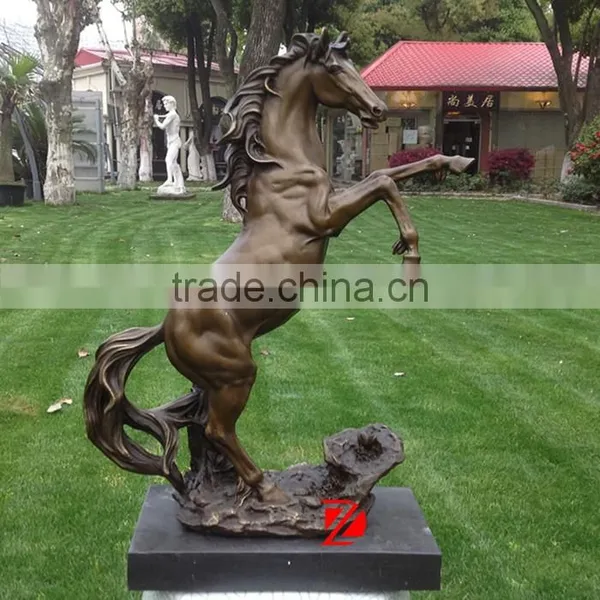 Modern Jumping Antique Bronze Horse Statue photo-2