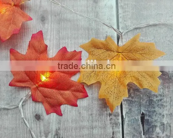 Mixed Orange Red Yellow Leaf Autumn Leaves Wedding Decorate Fairy Lights photo-2