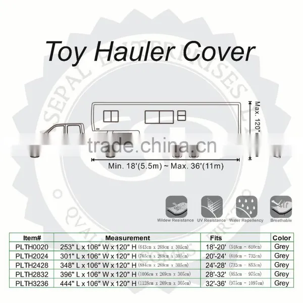 Waterproof 3 Layers Nonwoven Fabric Toy Hauler Trailer Caravan Motorhome RV Cover photo-2