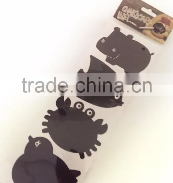 Cute Hippo, Fish, Crab, Duck Design Decorative Chalkboard Label for Glass Bottle, Chalkboard Label Sticker photo-2