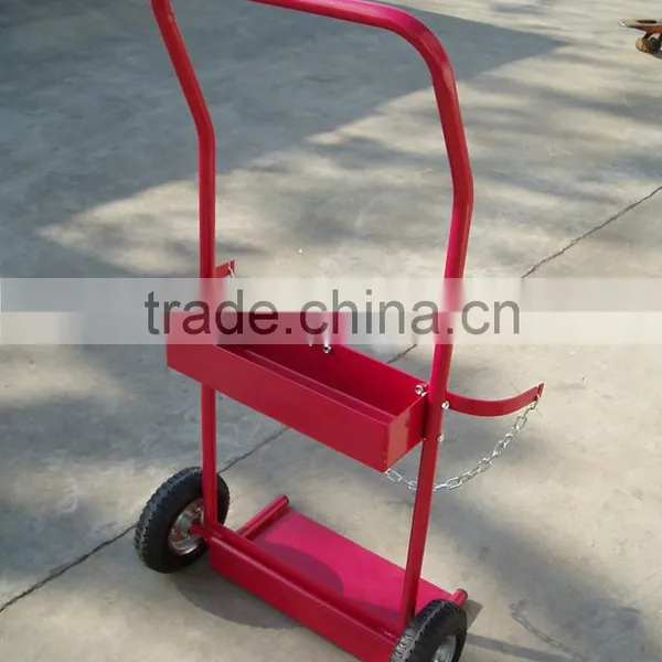 Industrial Heavy Duty Steel Double Oxygen Gas Drum Cylinder Trolley Cart photo-2