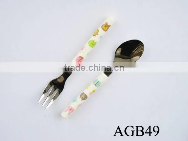 2015 Graceful Cute Spoon Fork Cutlery Gift Set Colorful Handle photo-2