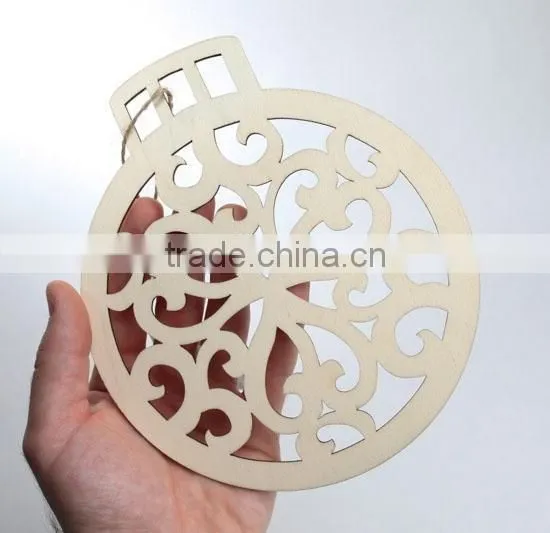 Unfinished Wood Craft Laser Cut Christmas Ornament photo-2