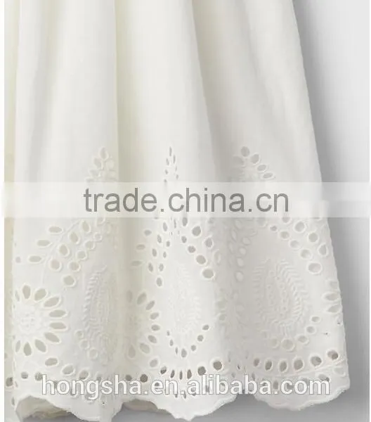 Eyelet Border Dress Pretty Floral Print Baby Kid Dress Gril Dresses HSD5152 photo-3