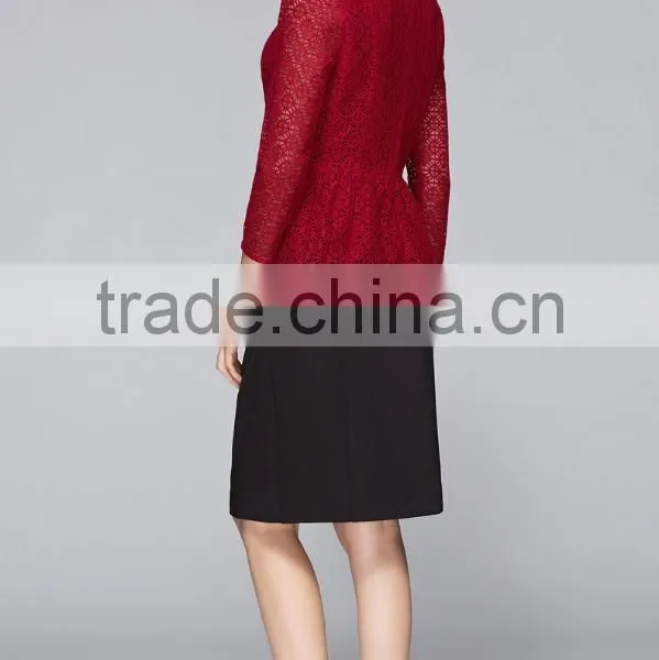 Spring-Summer Season Ladies Three-Quarter Length Sleeve Round Collar Waisted Casual Shirt photo-5