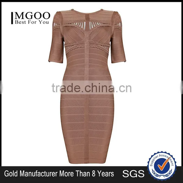 2015 High Quality Dresses Fashion Design For Ladies Half Sleeves Wrap Breast Vestidos H517 photo-5