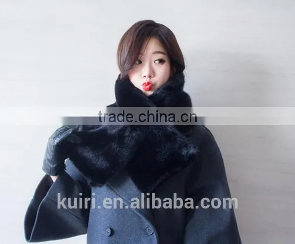 2016 New Style Fox Scarves Warm Plush Scarf Women Pareo Thicken Solid Fur Collar Rabbit's Hair Scarf photo-4
