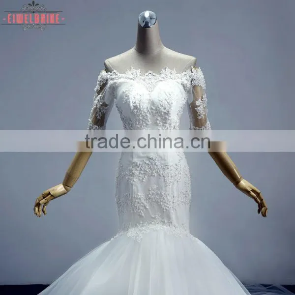 2017 China Manufacturer Bride Wedding Dress White Appliques photo-3