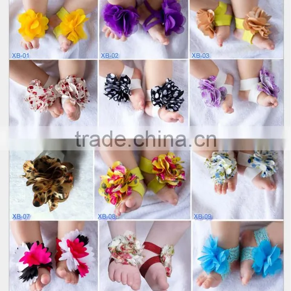 TOP BABY Sandals Barefoot Sandals Foot Ties Girls Toddler Flower Shoes