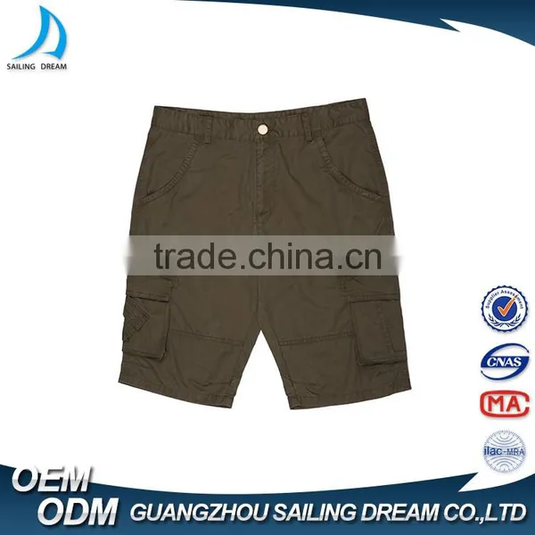 2016 100% Cotton Army Green Cargo Pants Quick Dry Pocket Square Box Design Match Cargo Shorts for Men photo-4