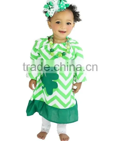 Baby Girl Chevron Clover Pillow Dresses XYD2833 photo-2