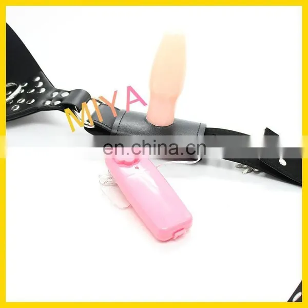 Faux Leather Chastity Belt With Vibrating Dildo & Butt Plug, Vibrating Panties photo-4