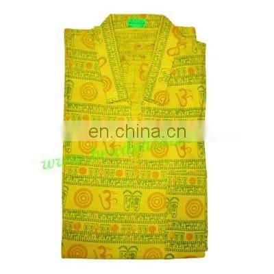 Half Sleeve Short Yoga Kurta in Cotton, Size : Chest 110 x Height 69 x Sleeve 25 Centimeters. photo-4