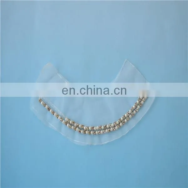 Rhinestones and Pearls Beaded Neck Design/neckpiece on Mesh
